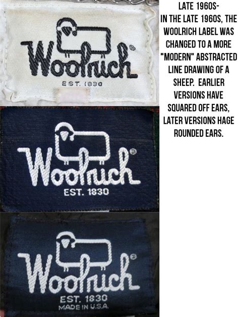 woolrich vintage label guide.